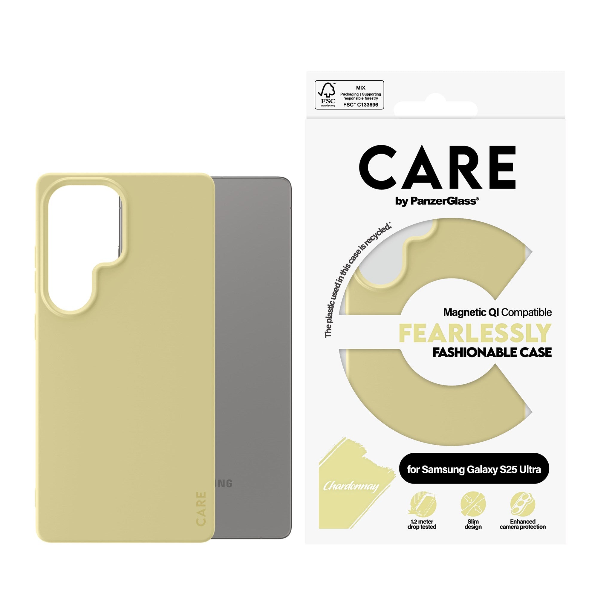 CARE by PanzerGlass® Fashionable Case Chardonnay m. Qi Compatible Samsung Galaxy S25 Ultra